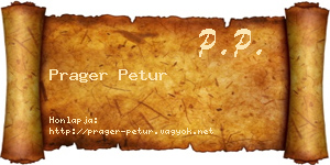 Prager Petur névjegykártya